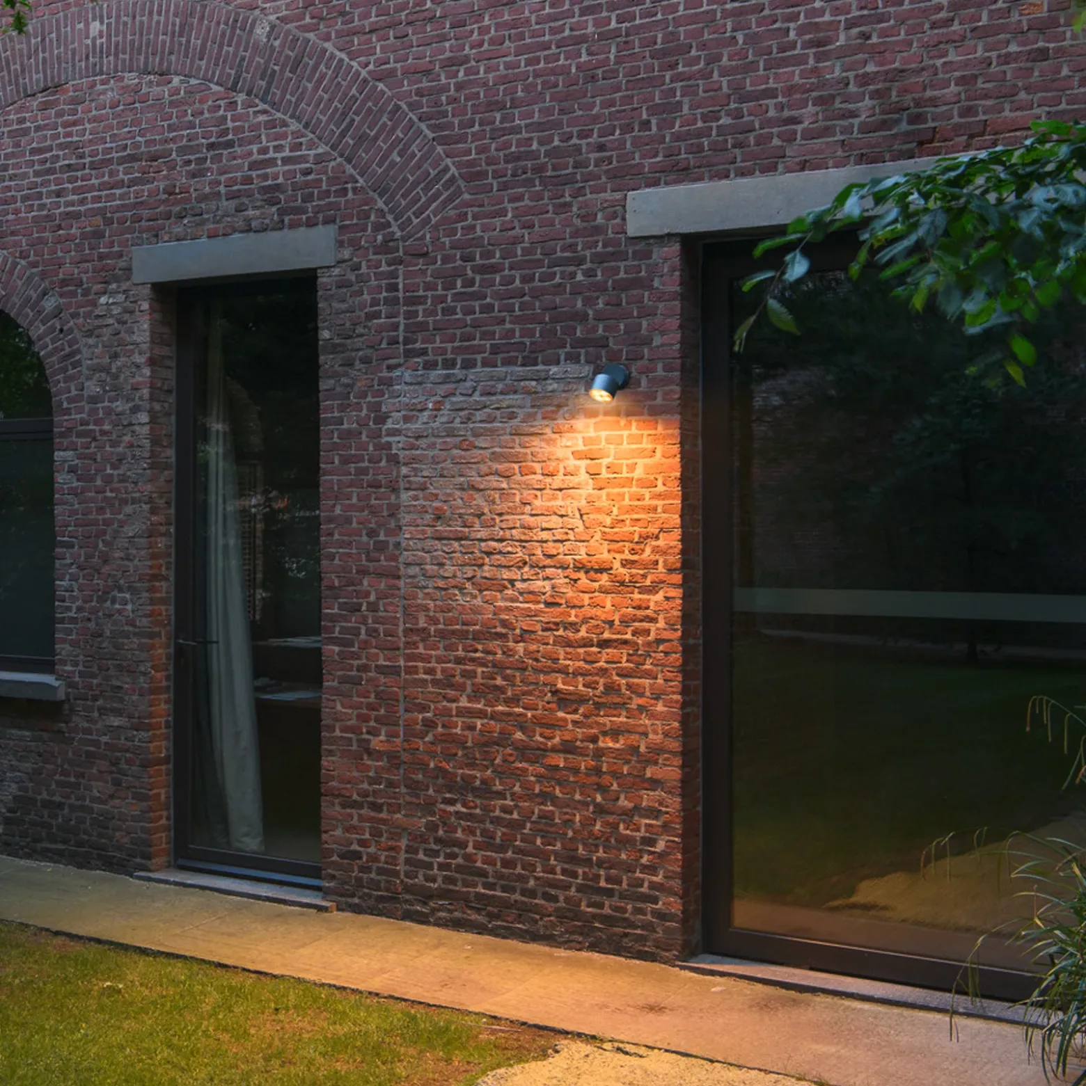 Aplique para exterior SLV LED R-Cube, antracita, aluminio, Ø 10 cm