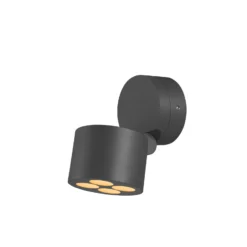 Aplique para exterior SLV LED R-Cube, antracita, aluminio, Ø 10 cm