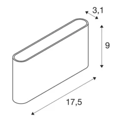 Aplique para exterior SLV Oval up/down CCT 13,5 cm negro
