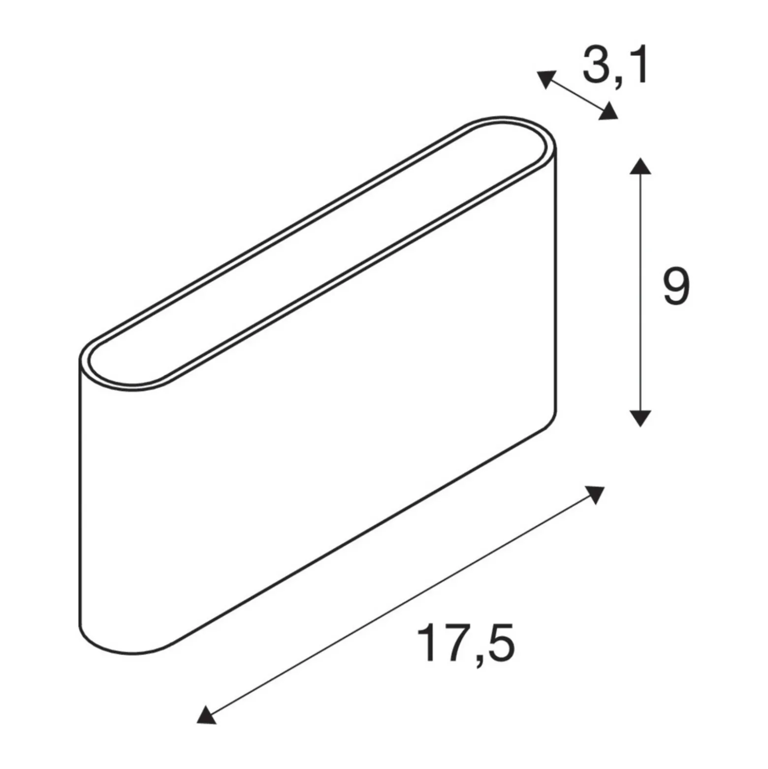 Aplique para exterior SLV Oval up/down CCT 13,5 cm negro