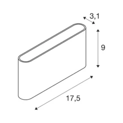 Aplique para exterior SLV Oval up/down CCT 17,5 cm negra