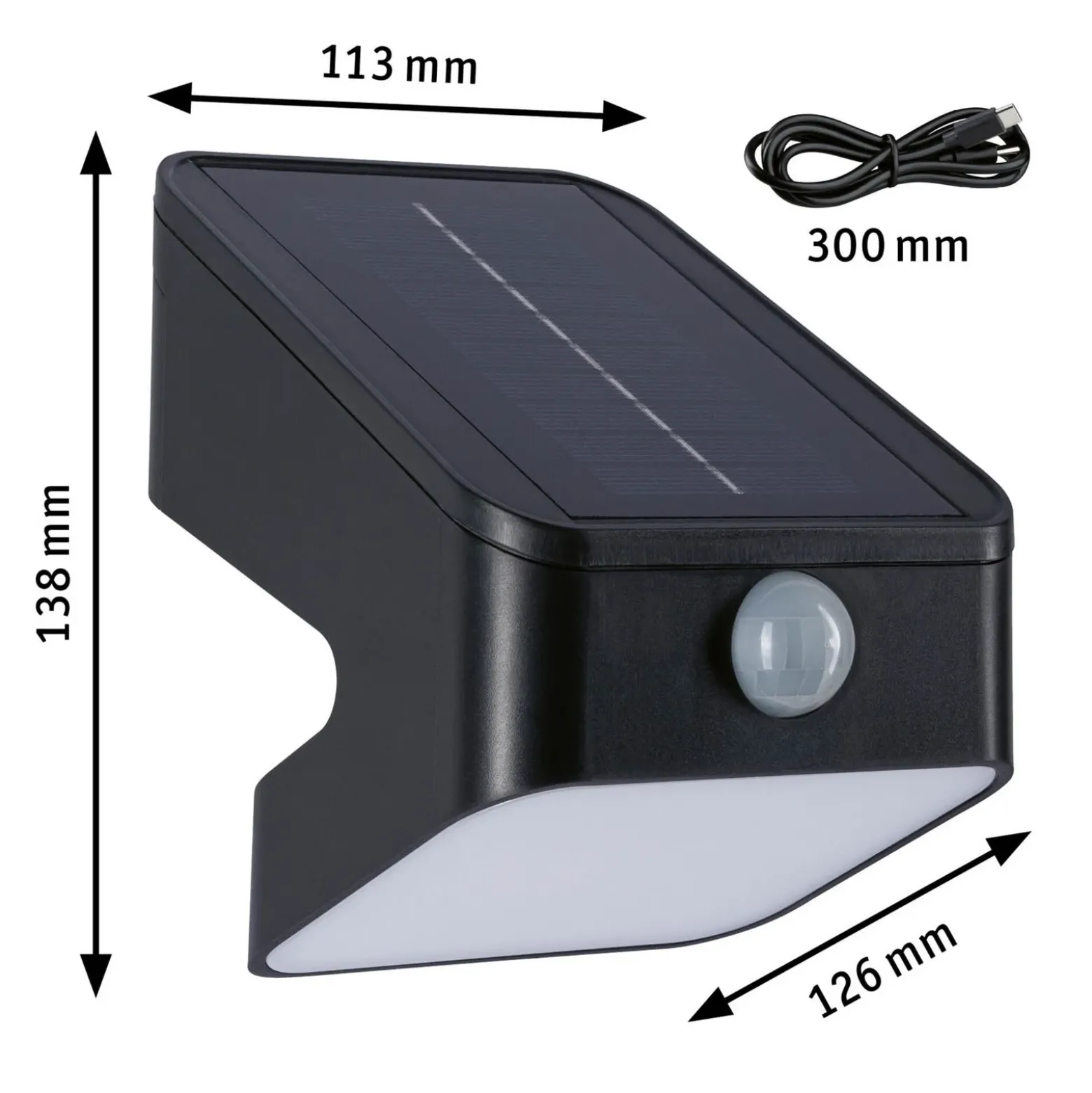 Aplique para exterior solar Lesly de Paulmann, color antracita, con sensor, IP65