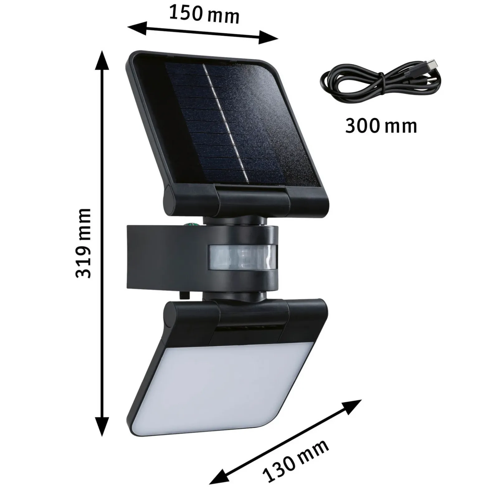 Aplique para exterior solar Lesla de Paulmann, color antracita, con sensor, IP65