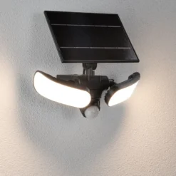 Aplique para exterior solar Paulmann Sonlig, color antracita, con sensor, IP65