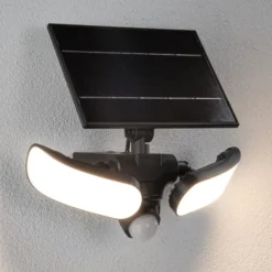 Aplique para exterior solar Paulmann Sonlig, color antracita, con sensor, IP65