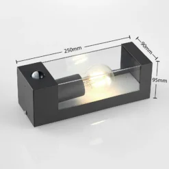 Aplique para exterior Tilian de Lindby, sensor, altura 25 cm, antracita
