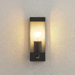 Aplique para exterior Tilian de Lindby, sensor, altura 25 cm, antracita