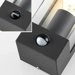 Aplique para exterior Tilian de Lindby, sensor, altura 25 cm, antracita