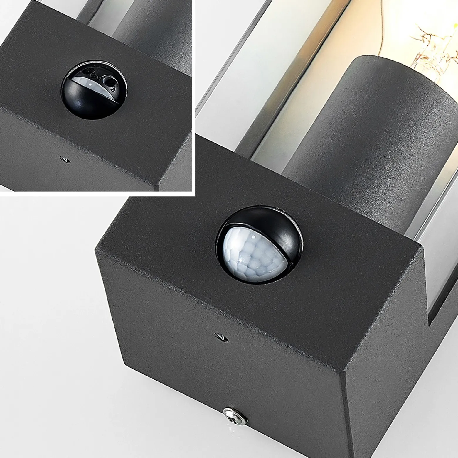 Aplique para exterior Tilian de Lindby, sensor, altura 25 cm, antracita