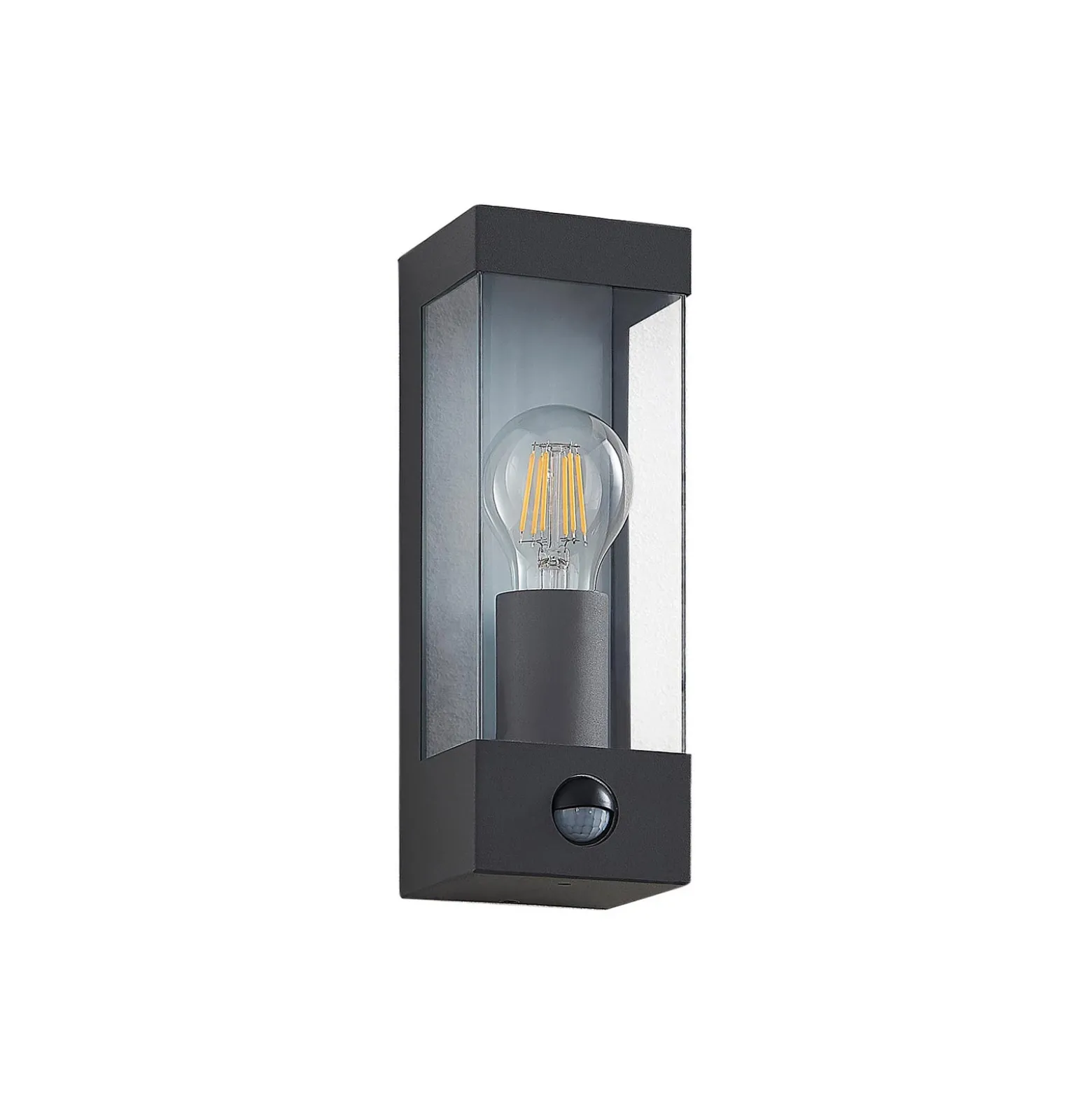 Aplique para exterior Tilian de Lindby, sensor, altura 25 cm, antracita