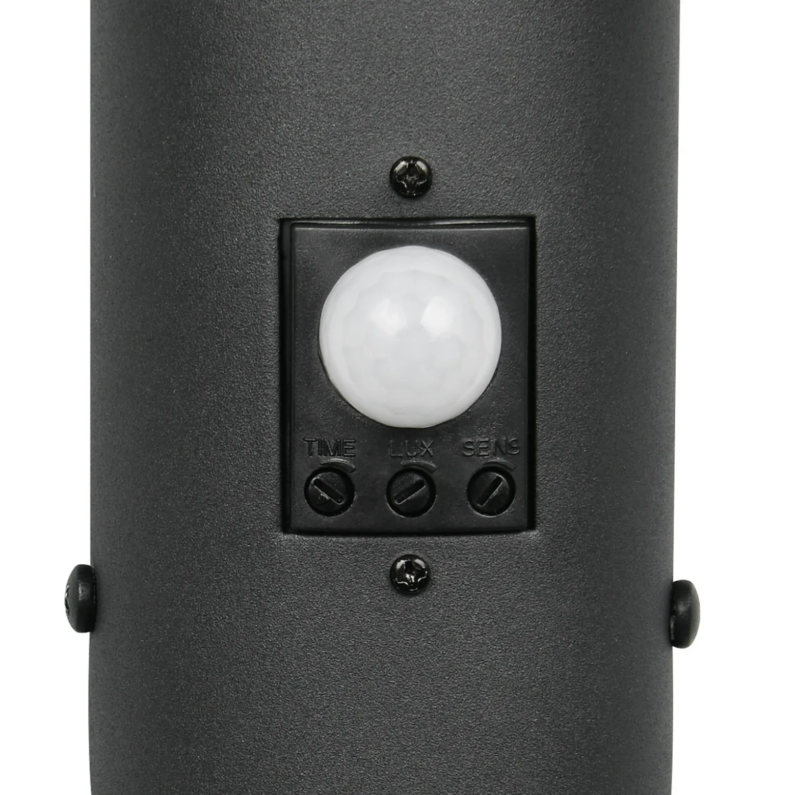 Aplique para exterior Trioto, negro mate, 39 cm de acero inoxidable, sensor