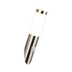 Aplique para exterior Trioto, color níquel, acero inoxidable de 39 cm, sensor