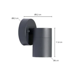 Aplique para exterior Tulimar de Prios, 1 luz, antracita, metal