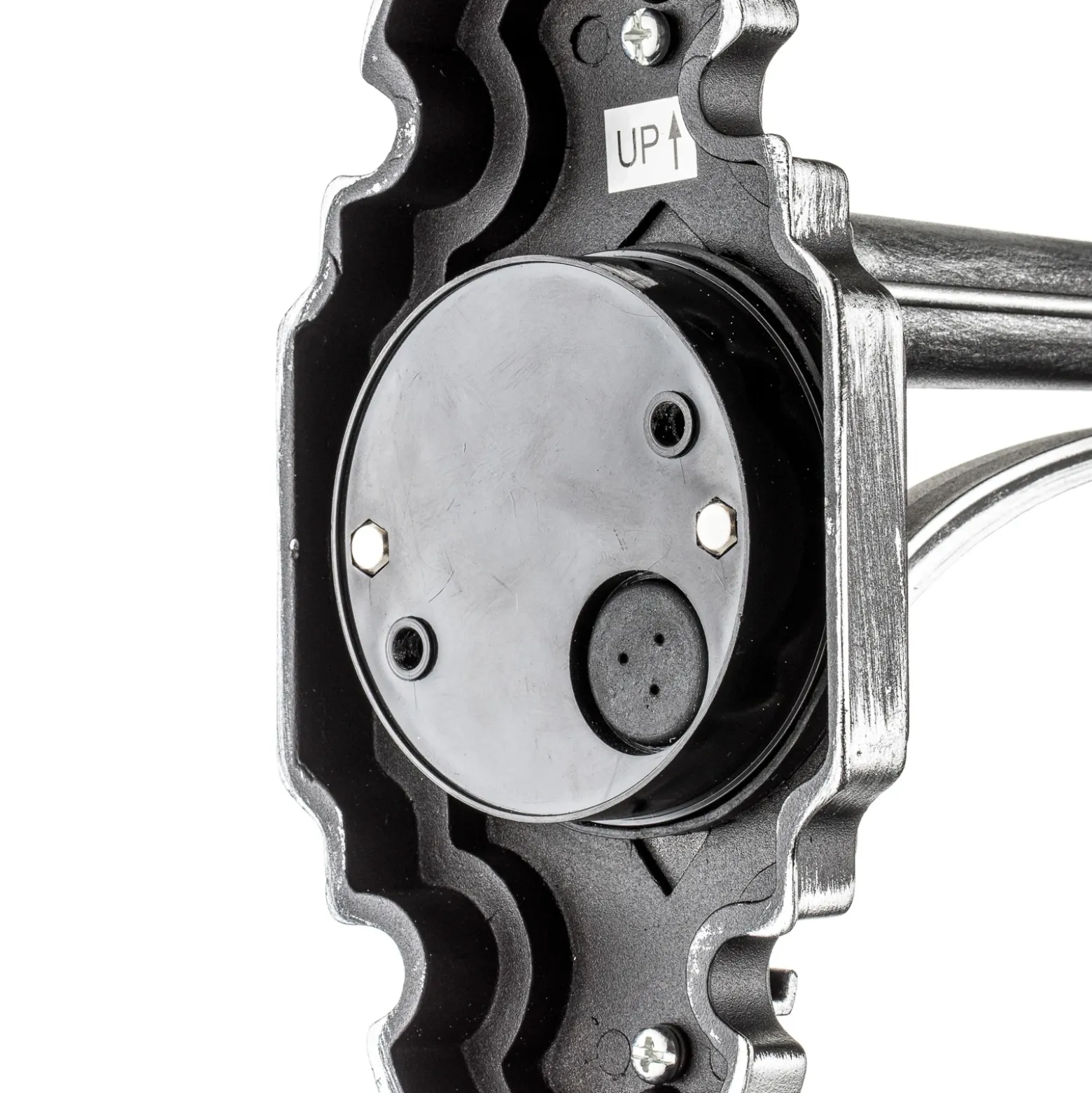 Aplique para ext. MILANO negro/plata brazo abajo