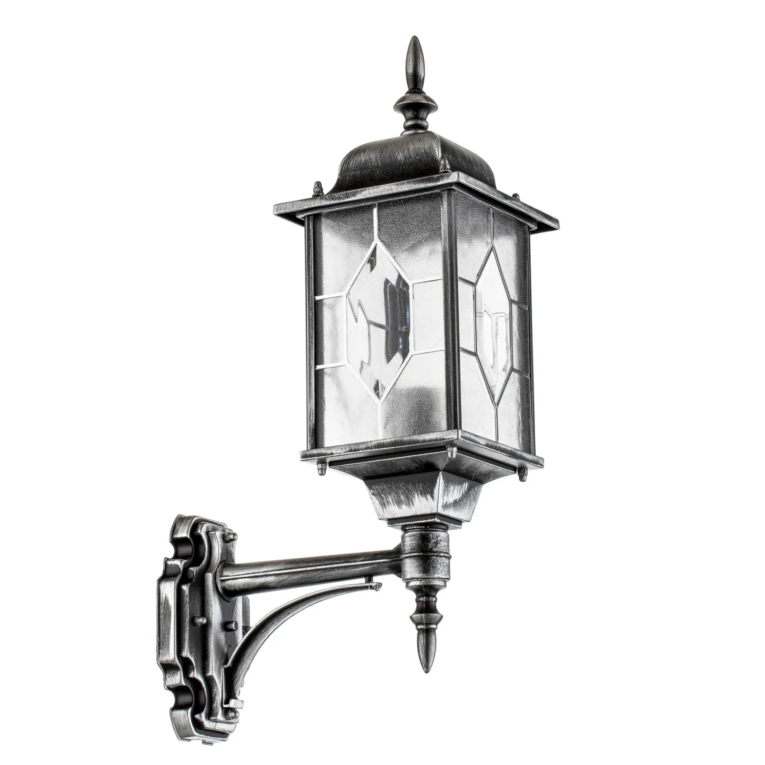 Aplique para ext. MILANO negro/plata brazo abajo