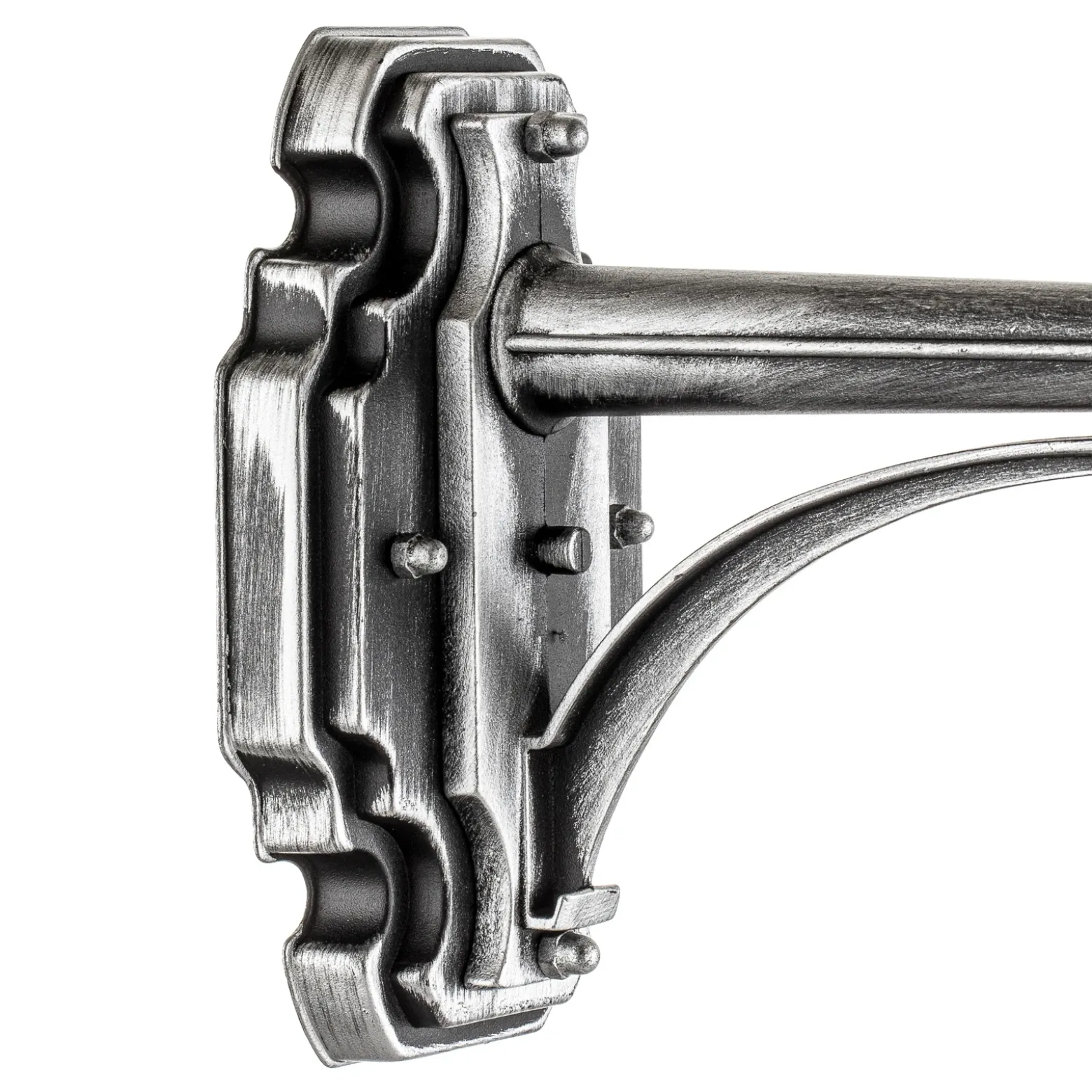 Aplique para ext. MILANO negro/plata brazo abajo
