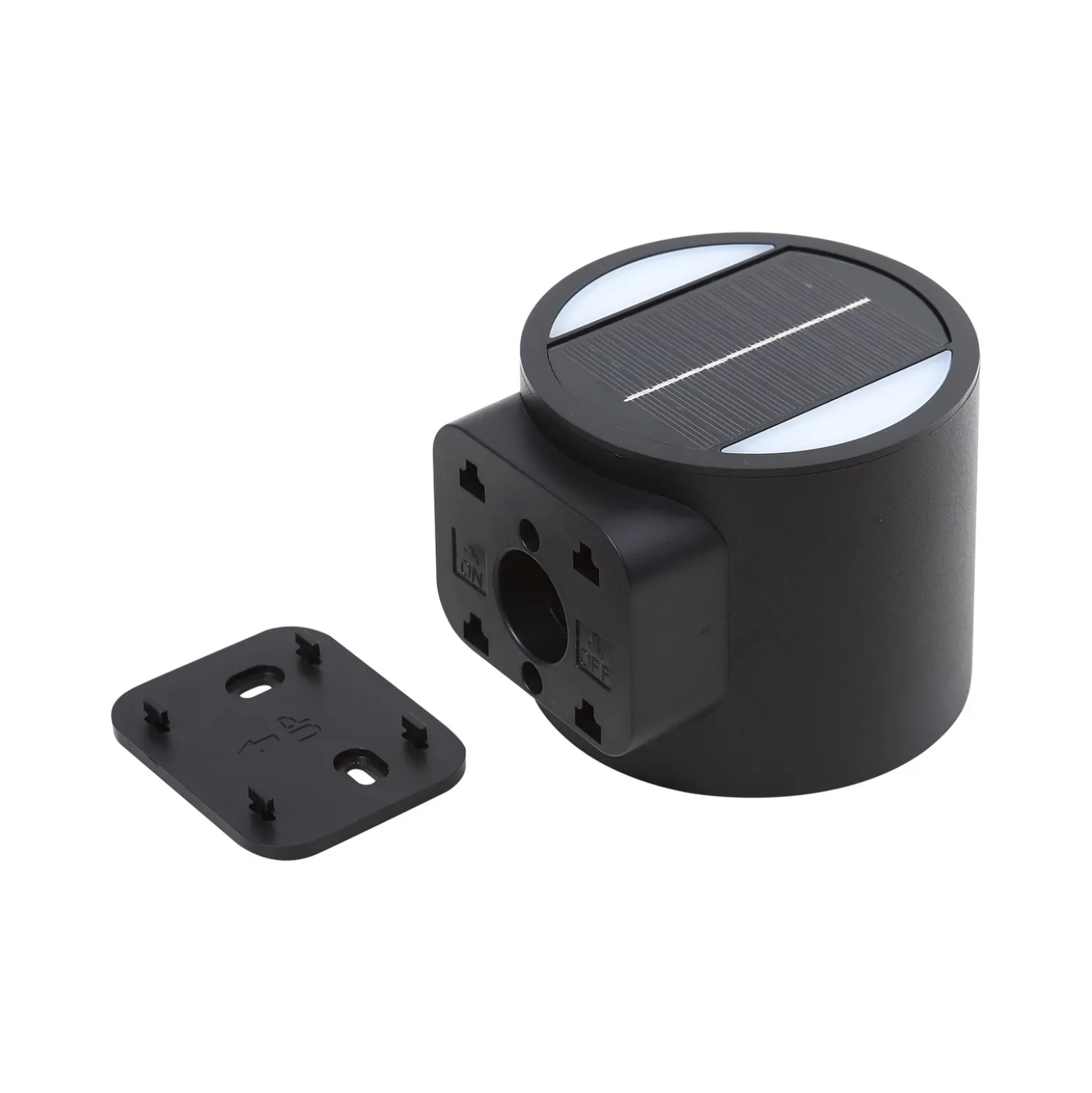 Aplique solar LED Lindby Amren, negro, ABS, sensor