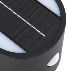 Aplique solar LED Lindby Amren, negro, ABS, sensor