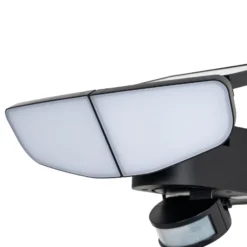 Aplique solar LED Lindby Naelin, negro, sensor, IP44