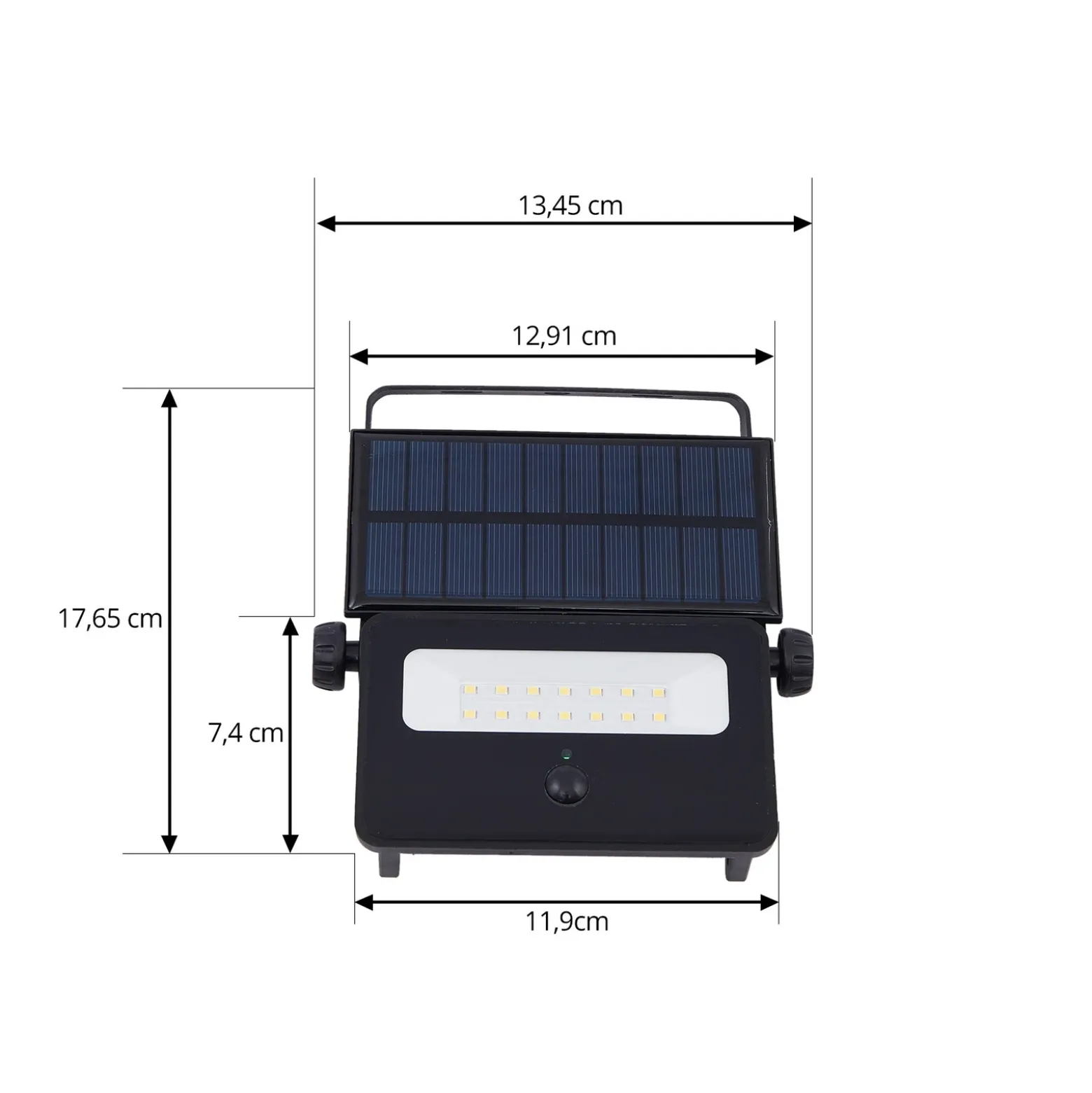 Aplique solar LED Lindby Rikard, negro, acero inoxidable