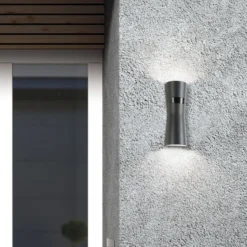 Apliqué LED con sensor para exterior 5135, grafito, metal, 26 cm, IP65