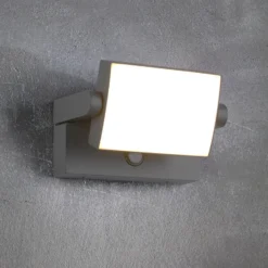 Apliqué LED con sensor para pared exterior KANSAS antracita Ancho 20 cm IP54