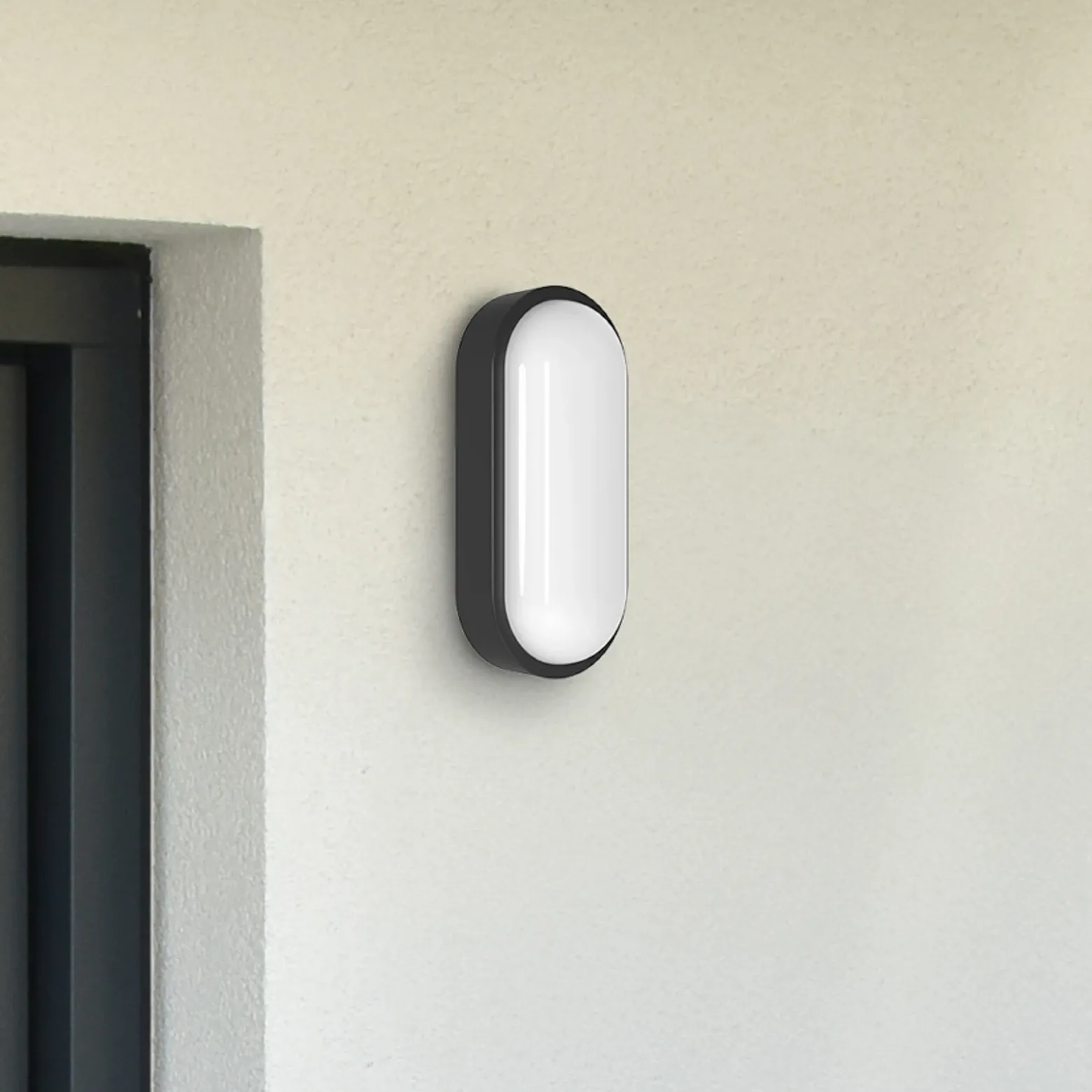 Apliqué LED para exterior MEGATRON Zella Neo XL Sensor negro IP54