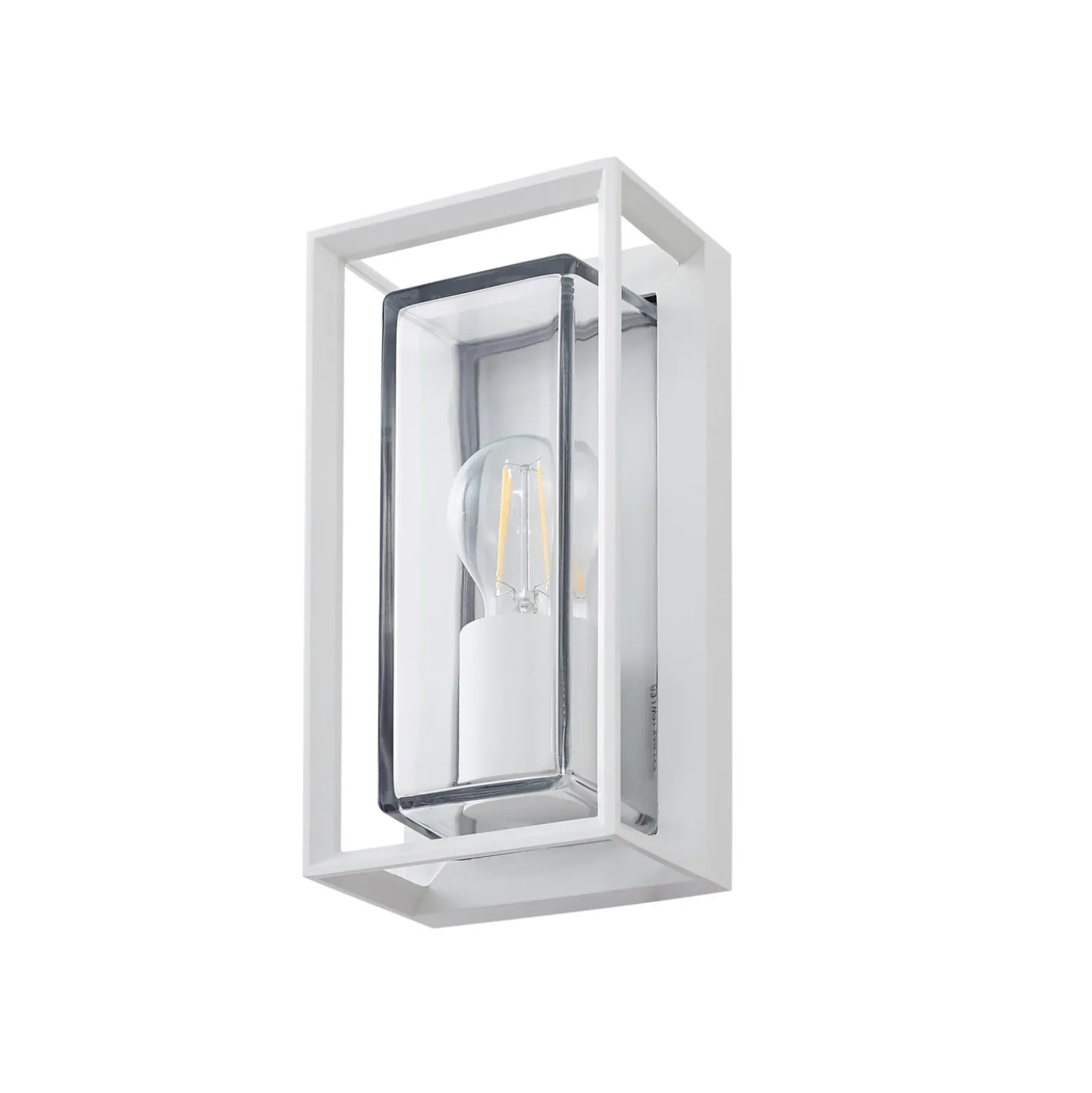 Arcchio Aplique de exterior Ismera, blanco, IP65, cristal, E27
