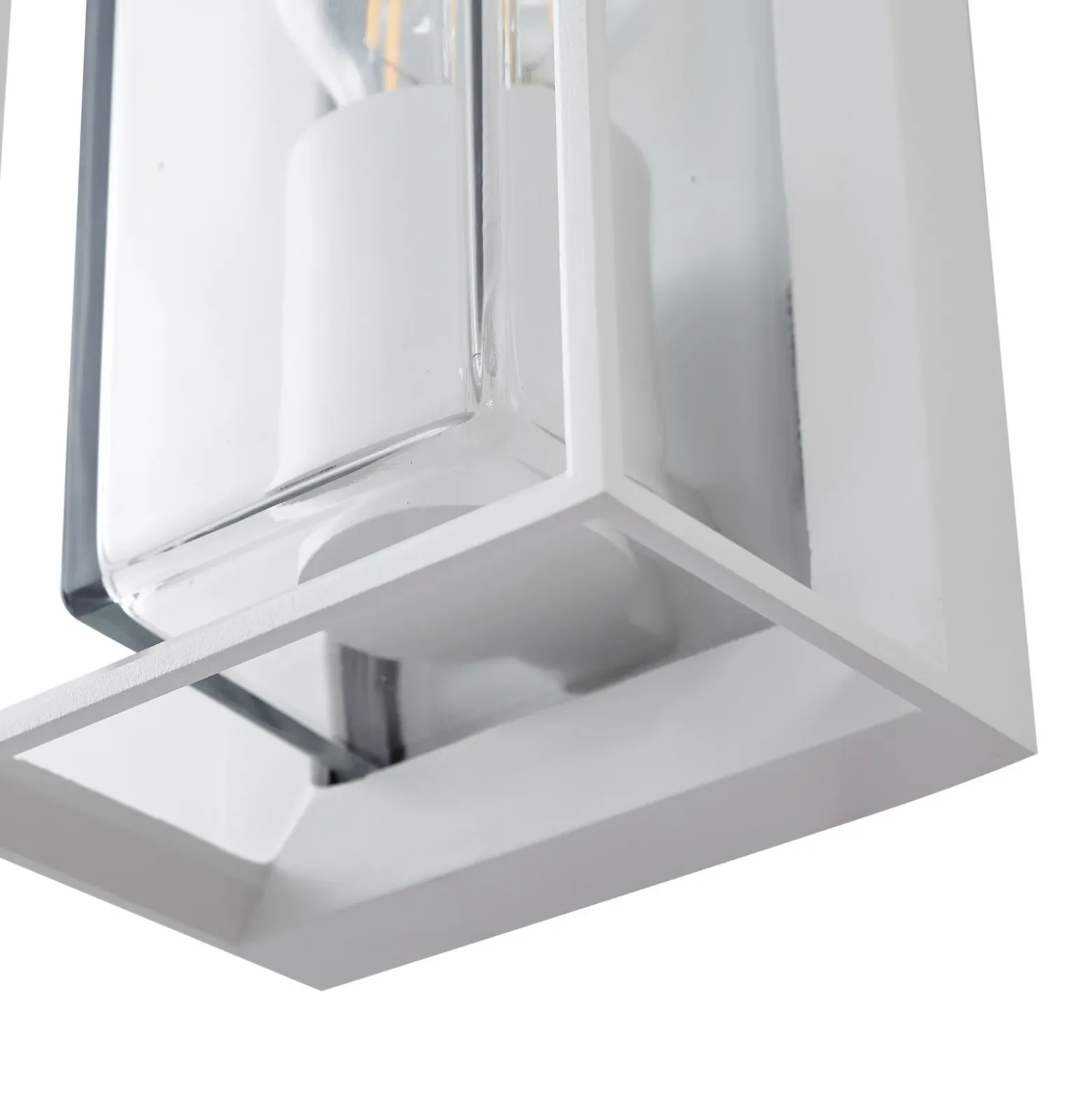 Arcchio Aplique de exterior Ismera, blanco, IP65, cristal, E27