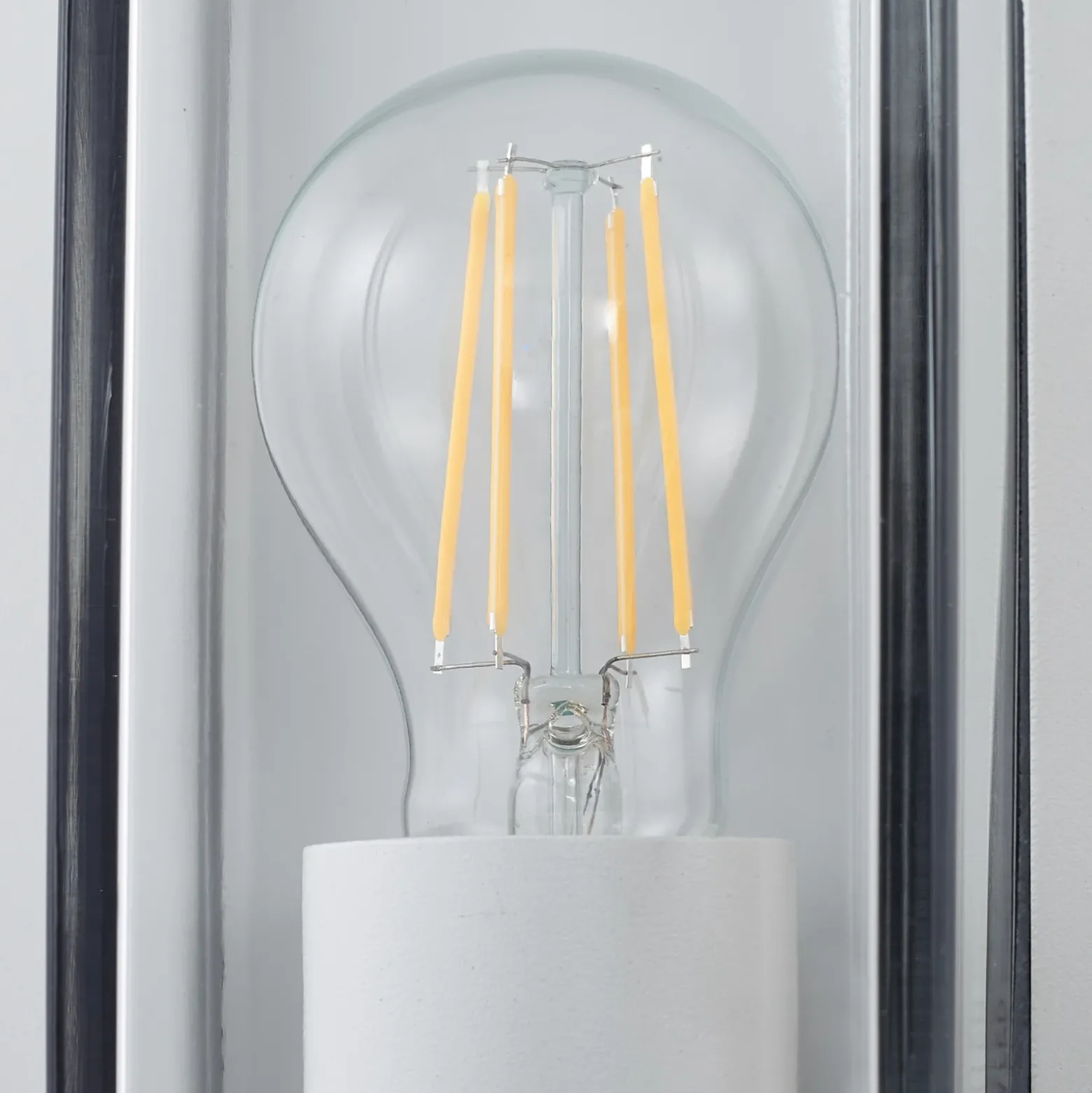 Arcchio Aplique de exterior Ismera, blanco, IP65, cristal, E27
