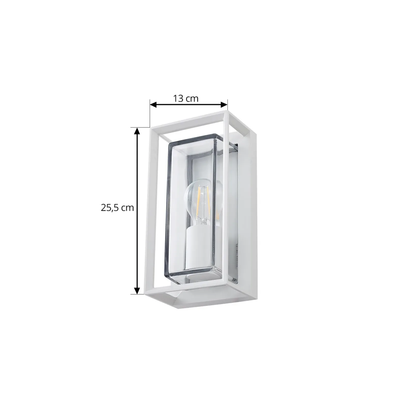 Arcchio Aplique de exterior Ismera, blanco, IP65, cristal, E27