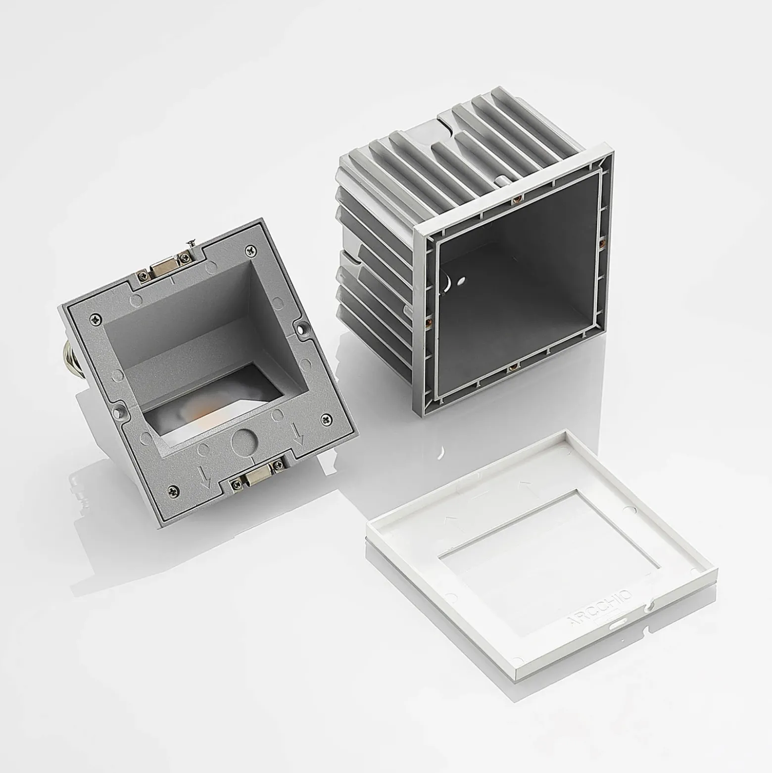 Arcchio Aplique LED empotrable Zamo, lamas, blanco, metal, IP65