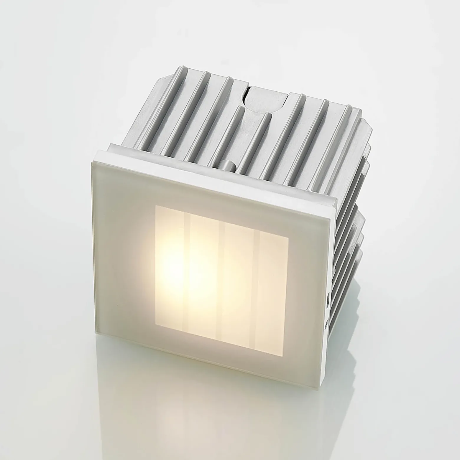 Arcchio Aplique LED empotrable Zamo, lamas, blanco, metal, IP65