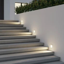 Arcchio Aplique LED empotrable Zamo, lamas, blanco, metal, IP65