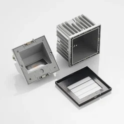 Arcchio Aplique LED empotrable Zamo, lamas, negro, IP65
