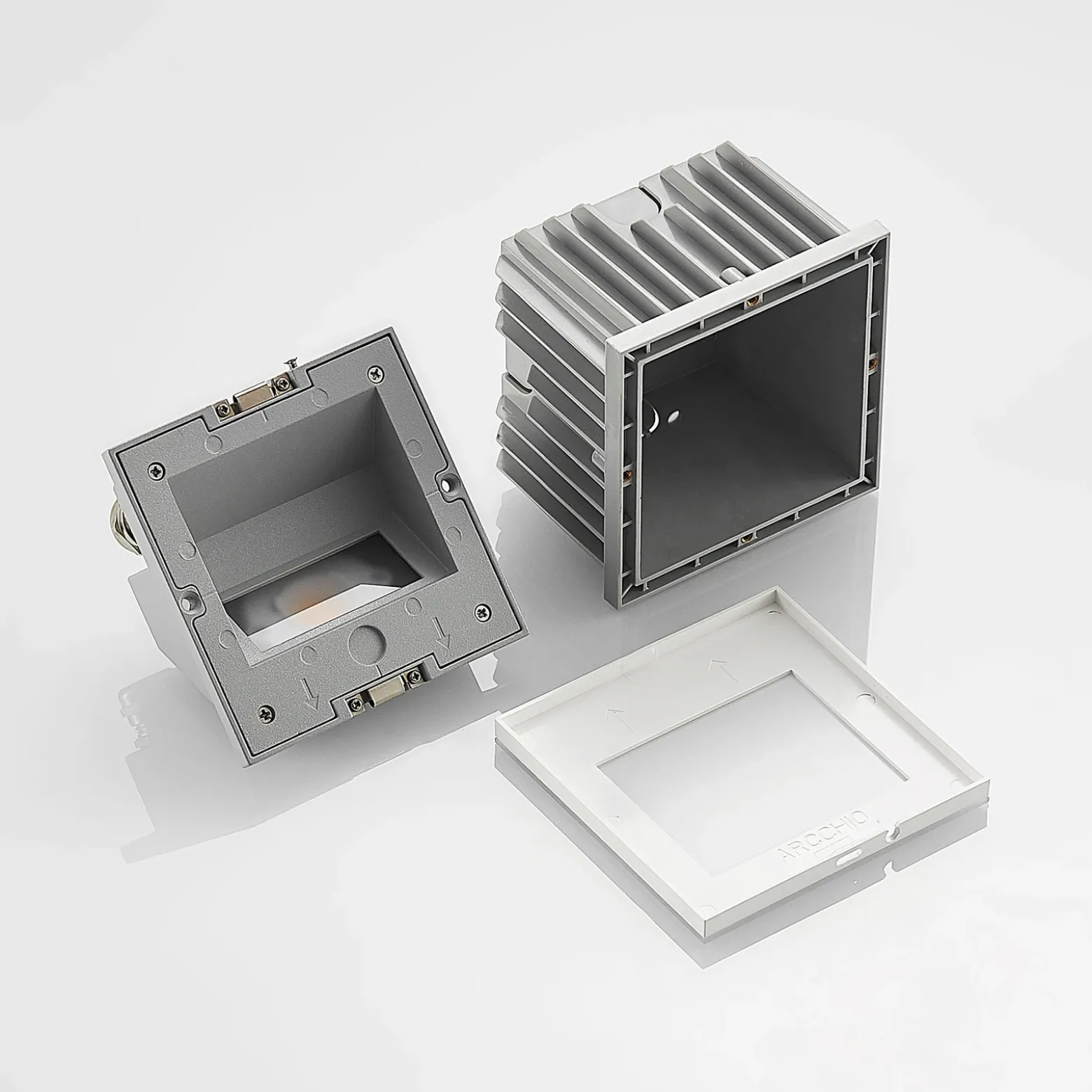 Arcchio Aplique LED empotrable Zamo, blanco, 11 cm, metal, IP65
