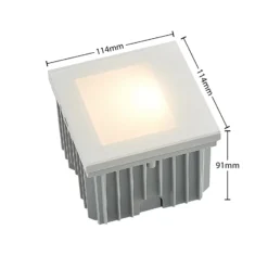 Arcchio Aplique LED empotrable Zamo, blanco, 11 cm, metal, IP65