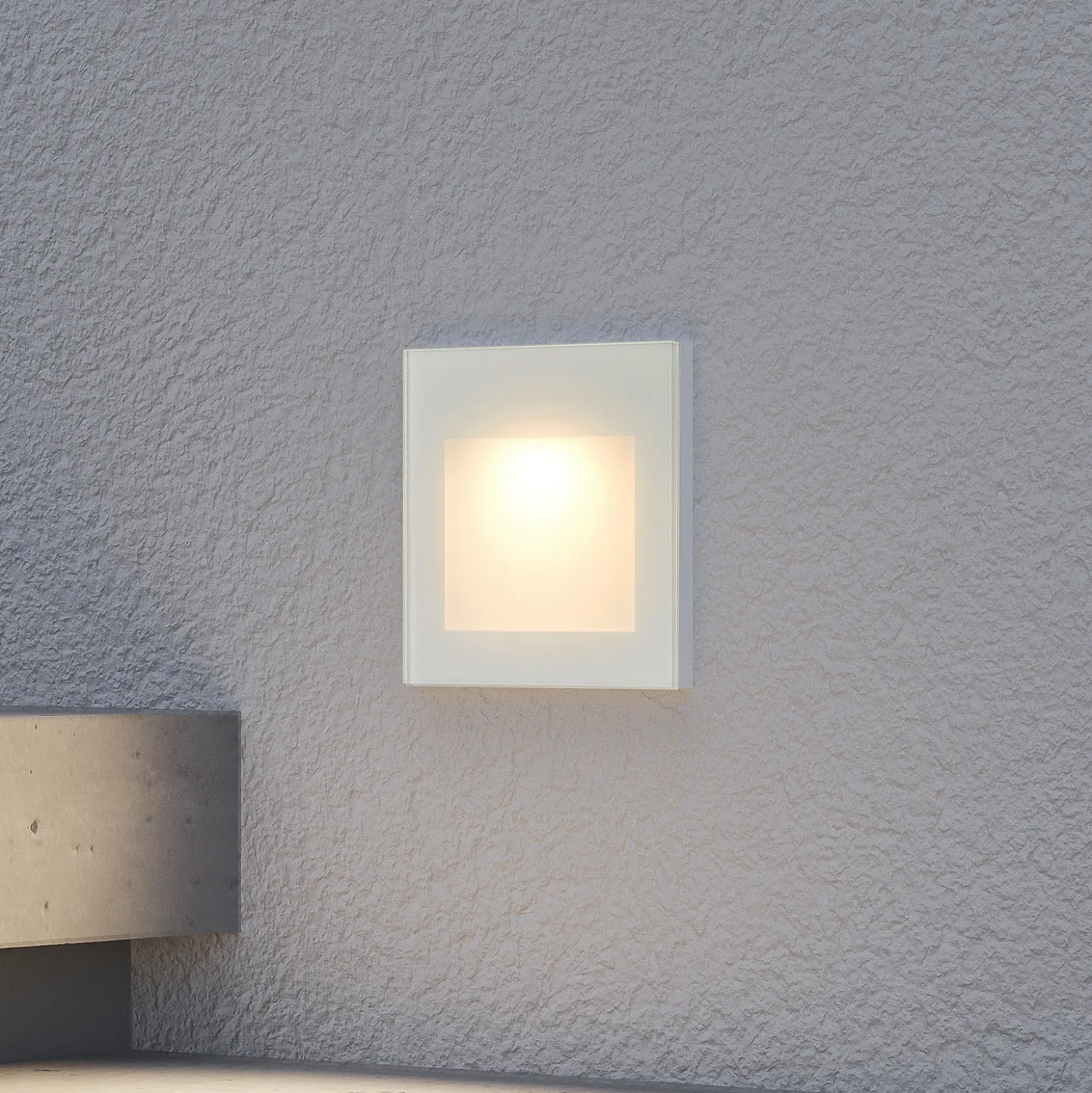 Arcchio Aplique LED empotrable Zamo, blanco, 11 cm, metal, IP65