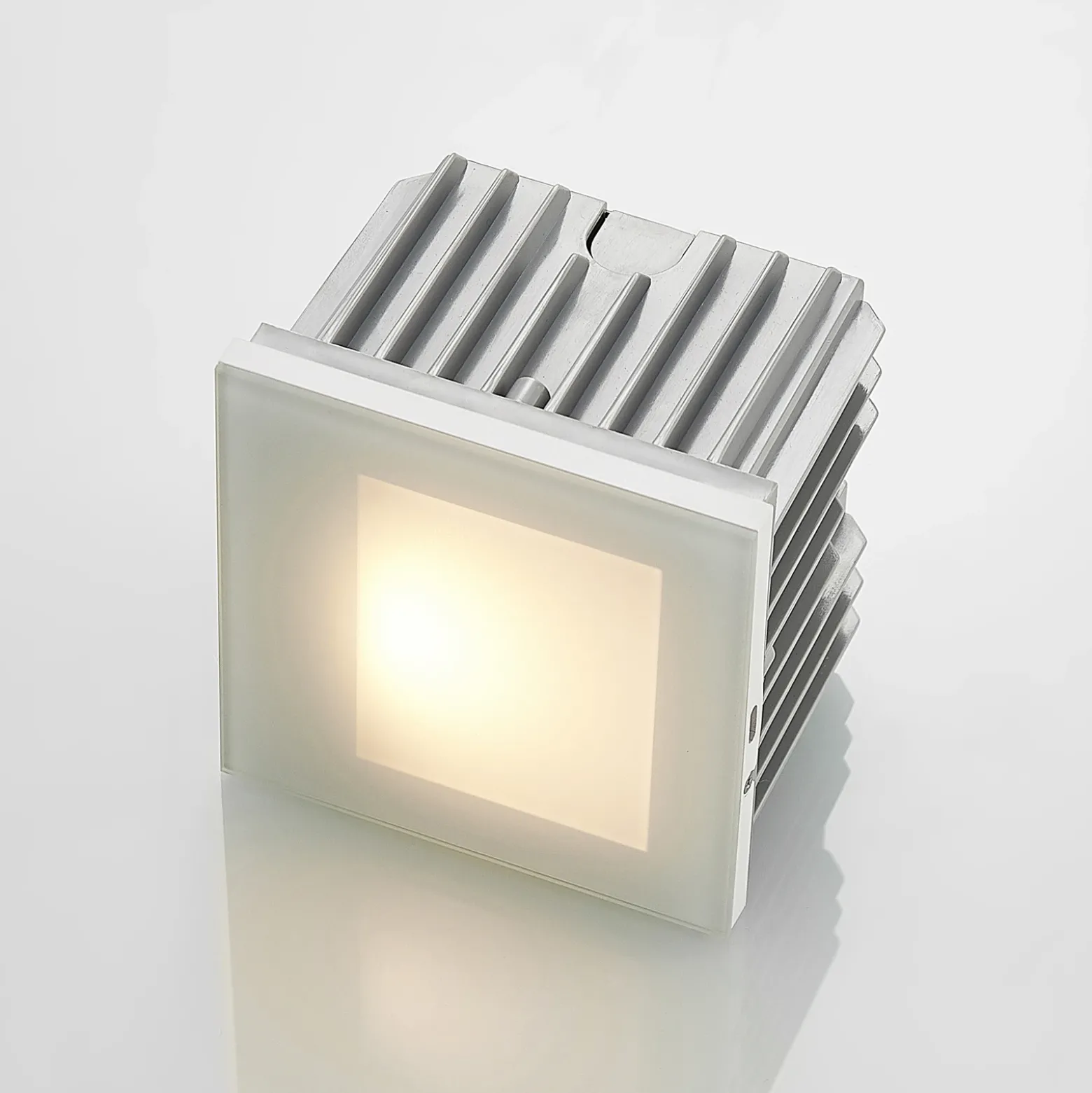 Arcchio Aplique LED empotrable Zamo, blanco, 11 cm, metal, IP65