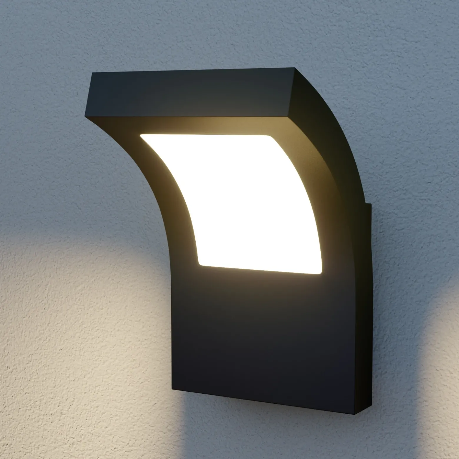 Arcchio aplique LED para exterior Advik, IP65, antracita, metal