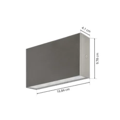 Arcchio Aplique LED para exterior Karline, 1060 lm, acero inoxidable, IP65