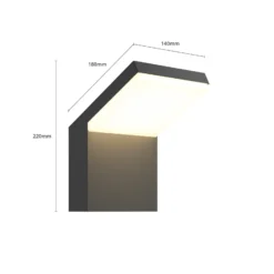 Arcchio Aplique LED para exterior Yolena, antracita, aluminio, 21cm