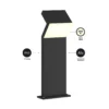 Arcchio baliza LED Havin, antracita, metal, 60 cm