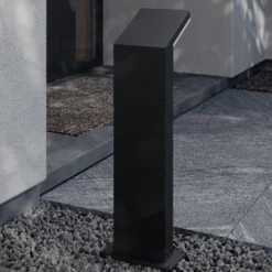 Arcchio, bolardo luminoso LED Yolena, 60 cm, antracita, aluminio