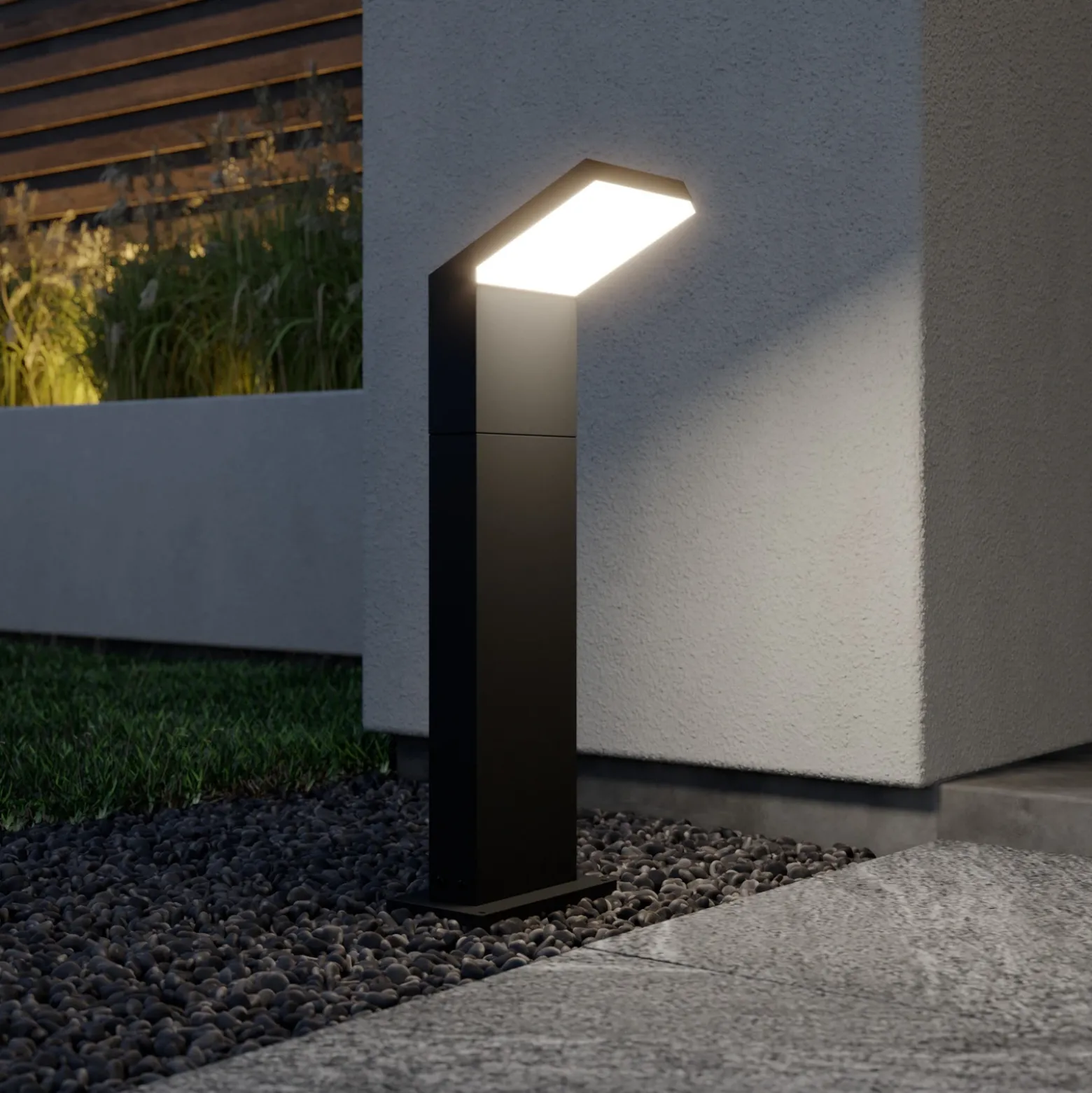 Arcchio, bolardo luminoso LED Yolena, 60 cm, antracita, aluminio