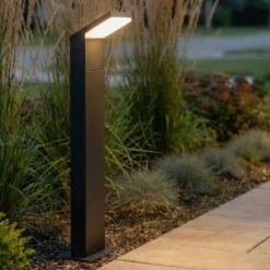 Arcchio, bolardo luminoso LED Yolena, 100 cm, antracita, aluminio