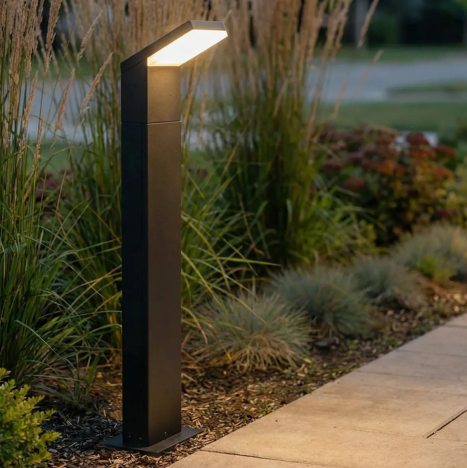 Arcchio, bolardo luminoso LED Yolena, 100 cm, antracita, aluminio