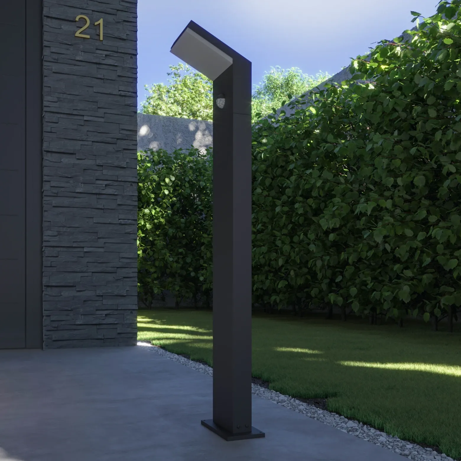 Arcchio, bolardo luminoso LED Yolena, sensor, 100 cm, antracita