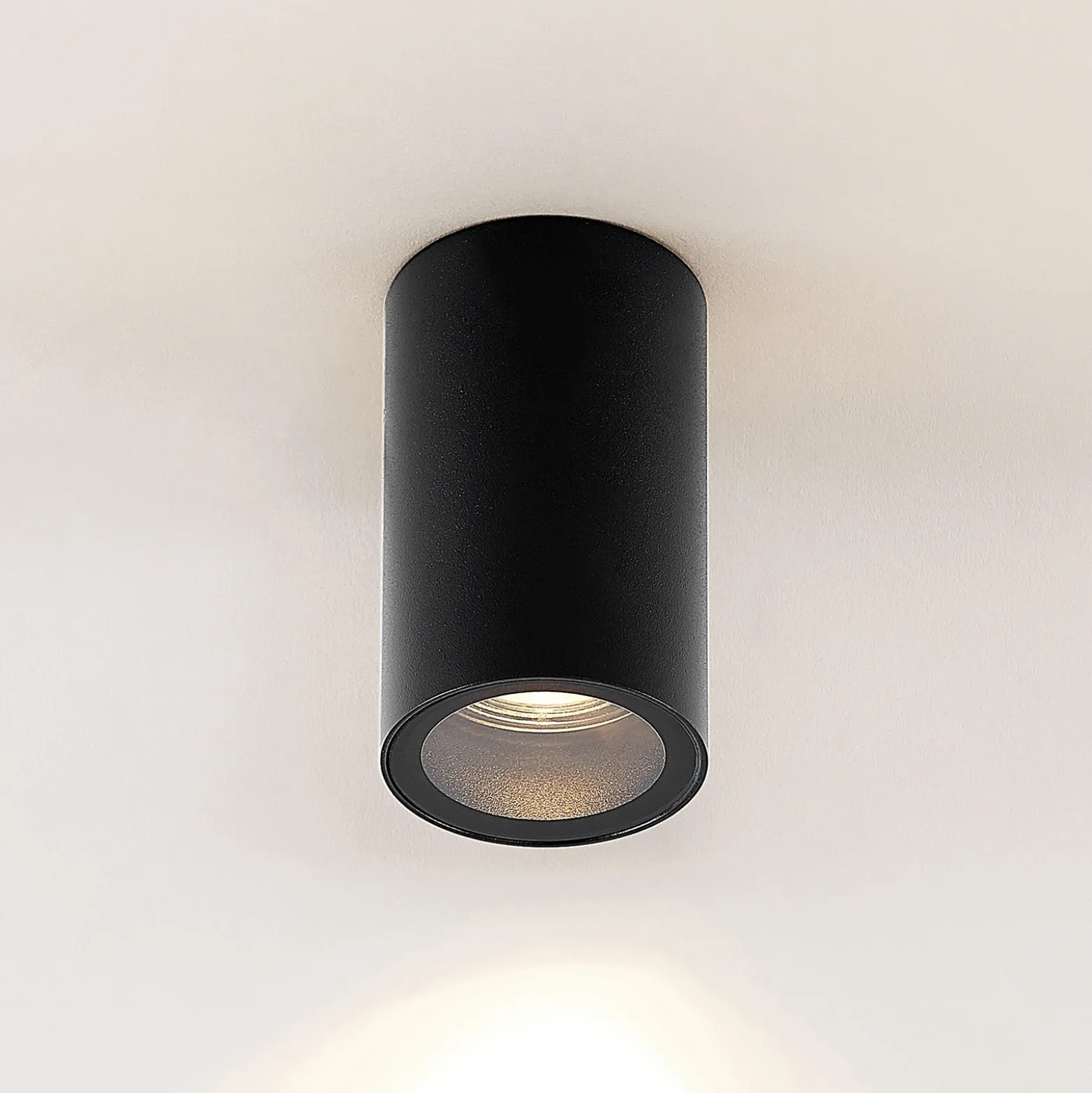 Arcchio downlight Olivir, negro, metal, Ø 6cm, GU10, IP44