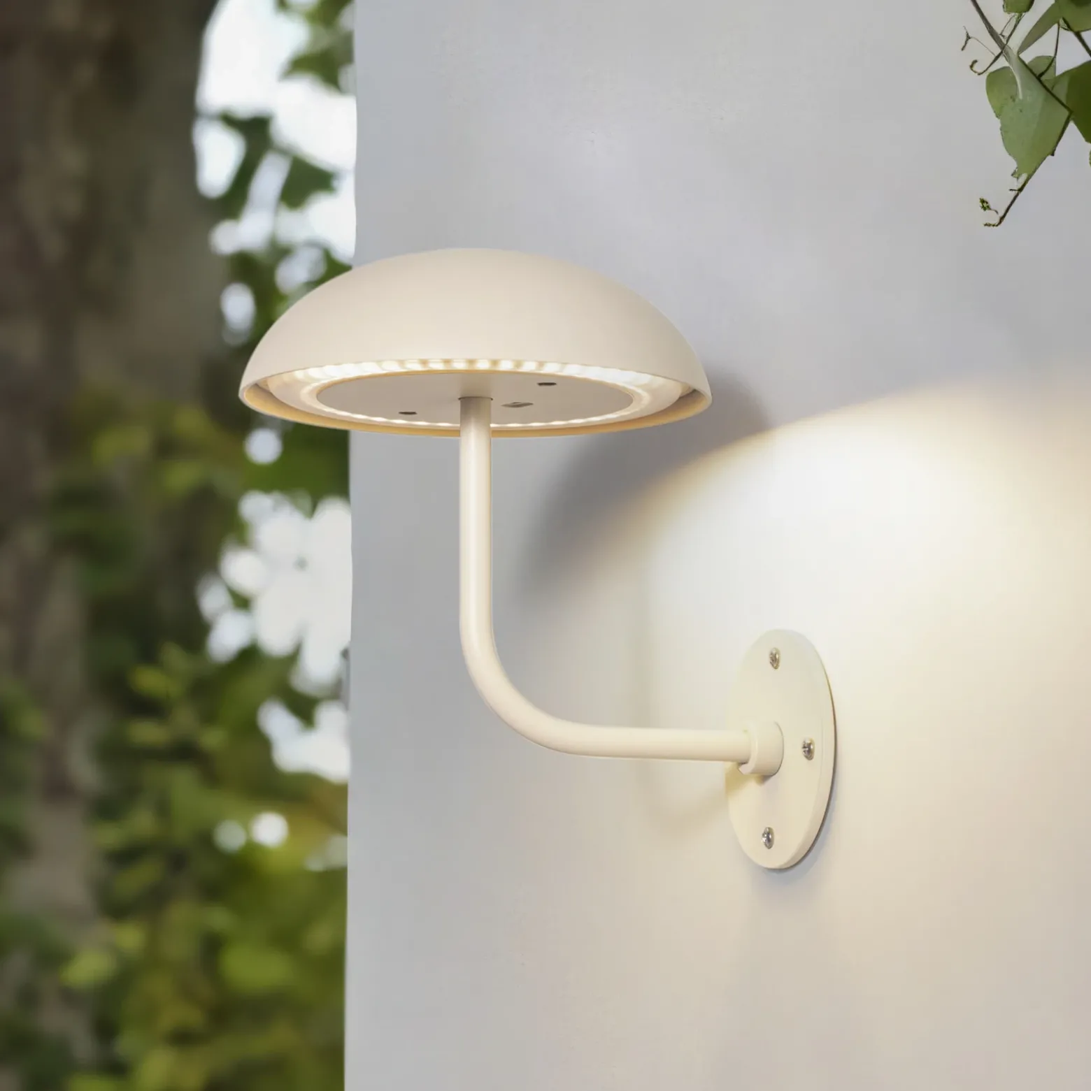 Arcchio LED lámpara de mesa recargable Thenra, beige, soporte de pared